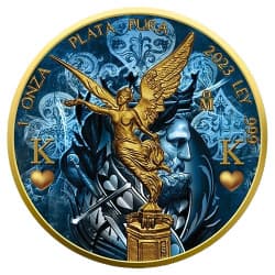 Stříbrná mince 1 Oz Golden Noir Series Libertad The King 2023 Kolorováno