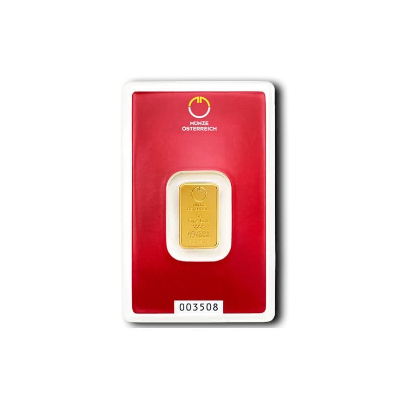 Zlatý slitek 5 g Münze Österreich
