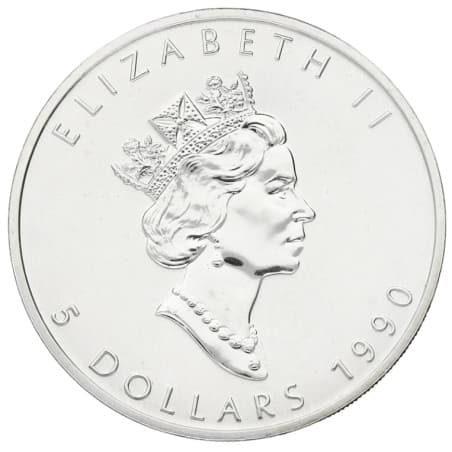 Stříbrná mince 1 Oz Maple Leaf 1990