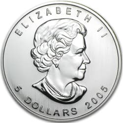 Stříbrná mince 1 Oz Maple Leaf 2005