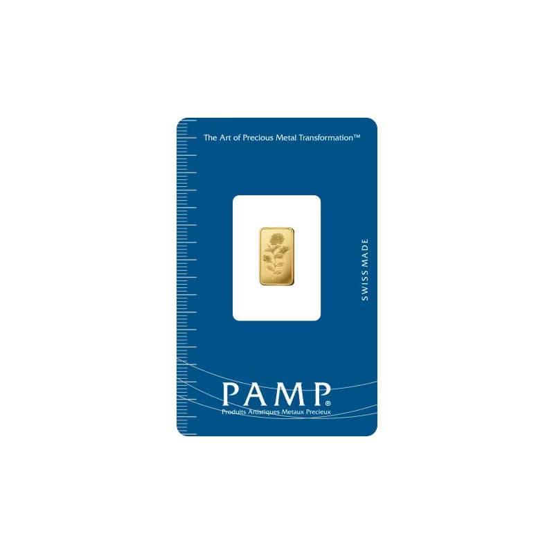 Zlatý slitek 1 g PAMP Růže