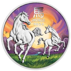 Stříbrná mince 1 Oz Lunar Series III Year of the Horse 2026 Kolorováno (v kartě)