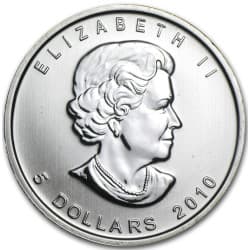 Stříbrná mince 1 Oz Maple Leaf 2010