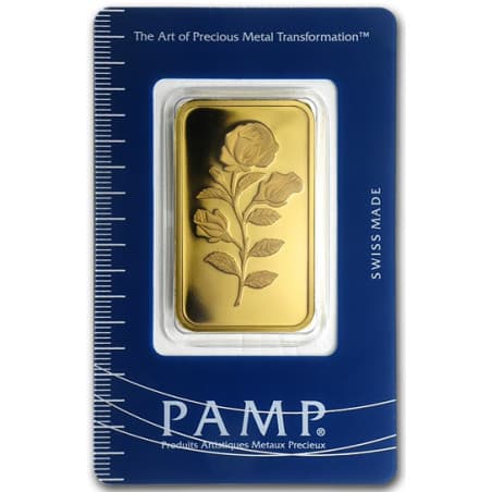 Zlatý slitek 1 Oz PAMP Růže