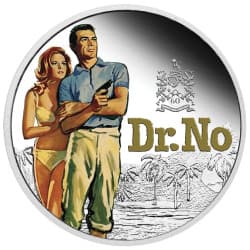Stříbrná mince 1 Oz James Bond 007 Dr. No 2022 Proof + Kolorováná