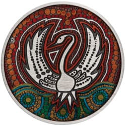 Stříbrná mince 2 Oz Black Swan Maali 2022 Antikováno + Kolorováno