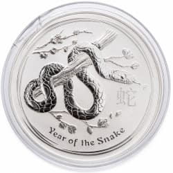 Stříbrná mince 10 Oz Lunar Series II Year of the Snake 2013 poškozený obal