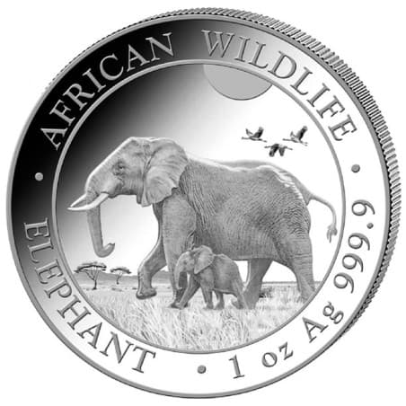 Stříbrná mince 1 Oz African Wildlife Elephant 2022
