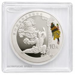 Stříbrná mince 1 Oz Olympijské hry v Pekingu 2008 - Čínský lví tanec