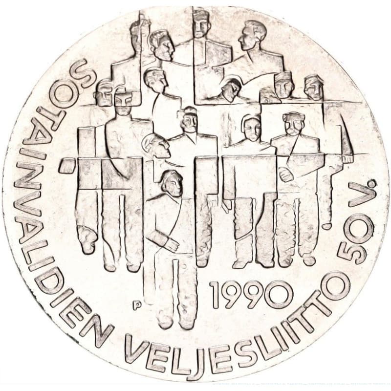 Stříbrná mince 100 Markkaa Disabled Veterans Organization - 1990 Proof