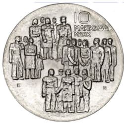 Stříbrná mince 10 Markkaa Independence - 1977