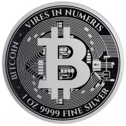 Stříbrná mince 1 Oz Bitcoin 2024
