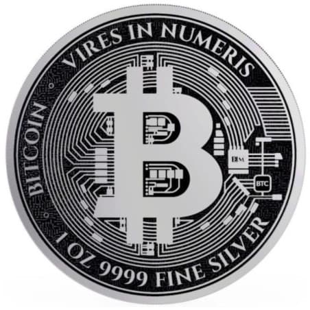 Stříbrná mince 1 Oz Bitcoin 2024