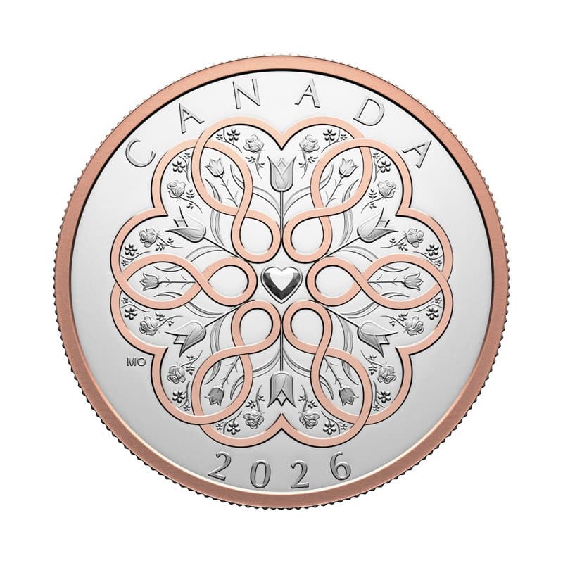 Stříbrná mince 1 Oz Celebrate Love 2026 zlaceno