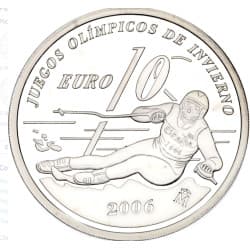 Stříbrná mince 10 Euros - Juan Carlos I 2006 Winter Olympics Games - 2005 Proof
