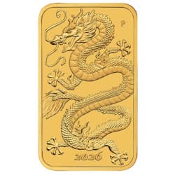 Zlatá mince ve tvaru slitku 1 Oz Rectangular Dragon 2026