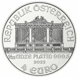 Platinová mince 1/25 Oz Wiener Philharmoniker 2022