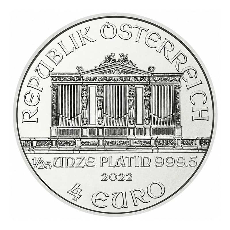 Platinová mince 1/25 Oz Wiener Philharmoniker 2022