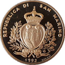 Zlatá mince 1/2 Oz San Marino 5 Scudi "Cooperation and Customs Union Agreement with the CEE" 1992