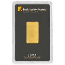 Zlatý slitek 20 g Heimerle + Meule