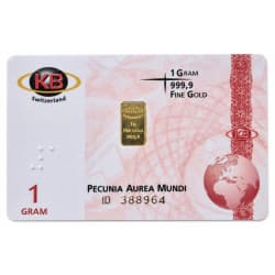 Zlatý slitek 1 g KB 1 Pecunia Aurea Mundi