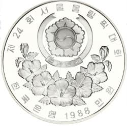 Stříbrná mince 10000 WON XXIV OLYMPIAD SEOUL Soccer - 1988