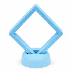 Rámeček na minci 3D box 70 mm světle modrá + kulatý stojánek