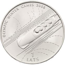 Stříbrná mince 1 Lats Bobsleigh - 2005