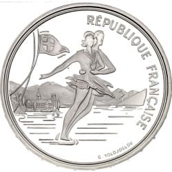 Stříbrná mince 100 Francs Ice Skating - 1989 Proof