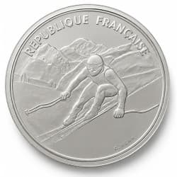 Stříbrná mince 100 Francs Alpine Skiing - 1989 Proof