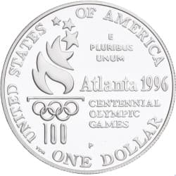 Stříbrná mince 1 Dollar Atlanta Olympics - Rowing - 1996