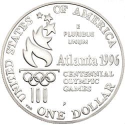 Stříbrná mince 1 Dollar Atlanta Olympics - Tennis - 1996 Proof