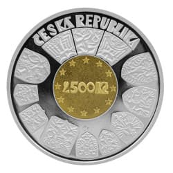 Bimetalová mince 2500 Kč Vstup České republiky do Evropské unie 2004 Proof Bez Certifikátu