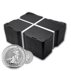 Box 500 x stříbrná mince 1 Oz Britannia aktuální ročník
