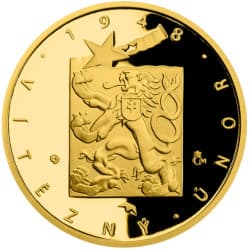 Zlatá mince 1/4 Oz Převratné osmičky našich Dějin- 1948 Vítězný únor Proof