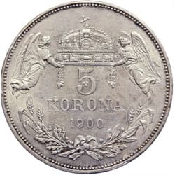 Stříbrná mince 5 Korona FERENCZ JOZSEF I 1900