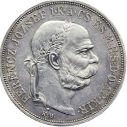 Stříbrná mince 5 Korona FERENCZ JOZSEF I 1908