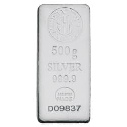 Stříbrný slitek 500 g Nadir Metals Rafineri