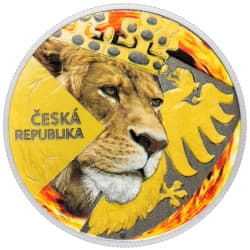 Stříbrná mince 1 Oz Český Lev 2024 - Kolorováno v kartě