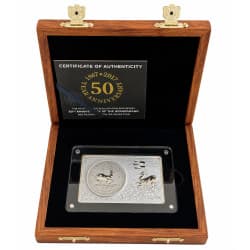 Stříbrný slitek + mince 3 Oz Krugerrand 50th Anniversary 2017