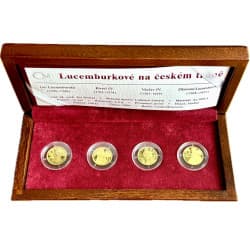 Sada zlatých medailí 4 x 1/10 Oz Lucemburkové na českém trůně 2006 Proof