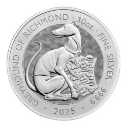 Stříbrná mince 10 Oz The Tudor Beasts Greyhound of Richmond 2025
