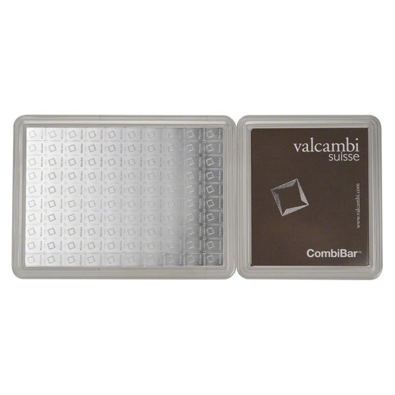 Stříbrný slitek 100 x 1 g Combibar Valcambi Suisse