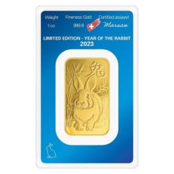 Zlatý slitek 1 Oz Argor Heraeus Lunar Series III Year of the Rabbit 2023