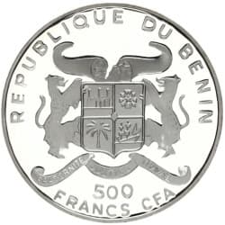 Stříbrná mince 500 Francs CFA World Cup - 1995  Kolorováno Proof