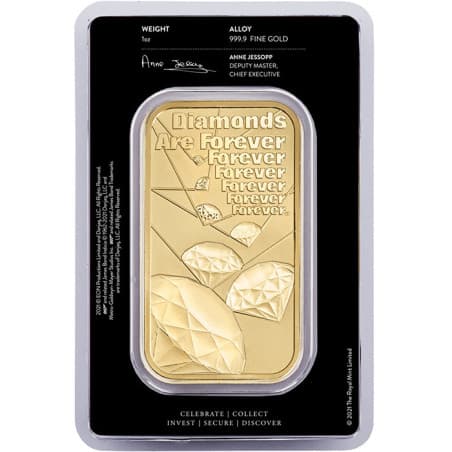 Zlatý slitek 1 Oz James Bond 007 Diamonds are forever