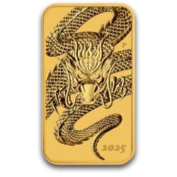 Zlatá mince ve tvaru slitku 1 Oz Rectangular Dragon 2025