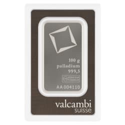 Palladiový slitek 100 g Valcambi