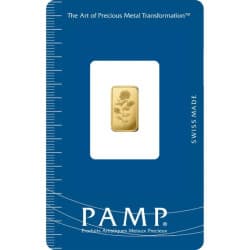 Zlatý slitek 1 g PAMP Růže