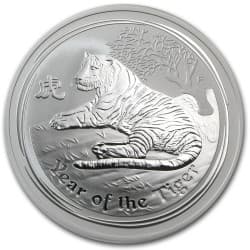 Stříbrná mince 2 Oz Lunar Series II Year of the Tiger 2010